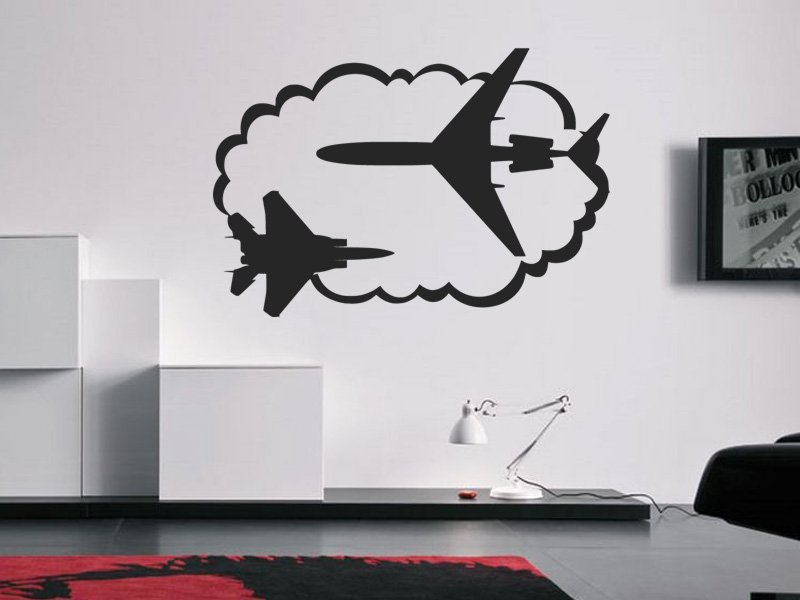 Samolepky na zeď Letadlo 0824 - Samolepící dekorace a nálepka na stěnu