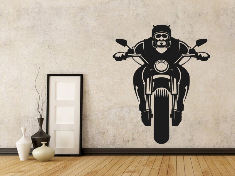 Samolepky na zeď Motorkář 1032 - Samolepící dekorace a nálepka na stěnu
