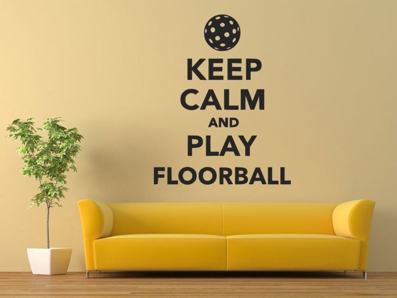 Samolepky na zeď Keep calm and play floorball 1117 - Samolepící dekorace a nálepka na stěnu