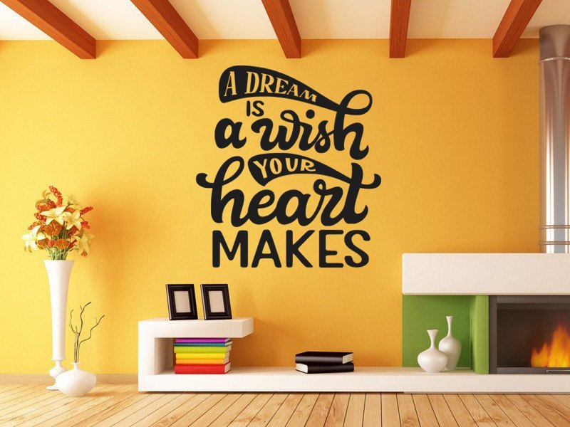 Samolepky na zeď Nápis A dream is a wish your heart makes 0647 - Samolepící dekorace a nálepka na stěnu