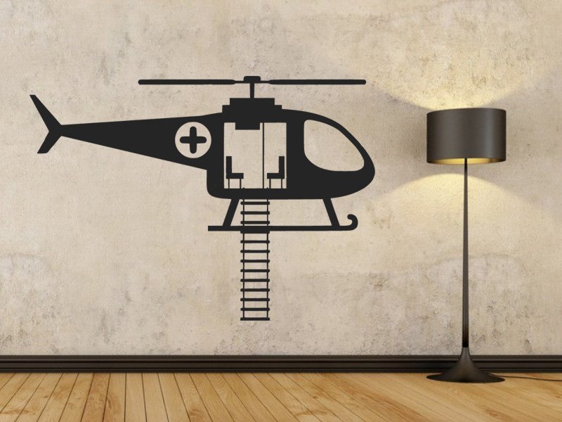 Samolepky na zeď Helikoptéra záchranářská 0816 - Samolepící dekorace a nálepka na stěnu