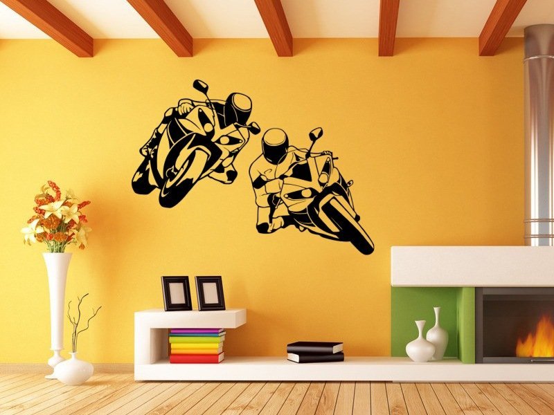 Samolepky na zeď Silniční motorky 1009 - Samolepící dekorace a nálepka na stěnu