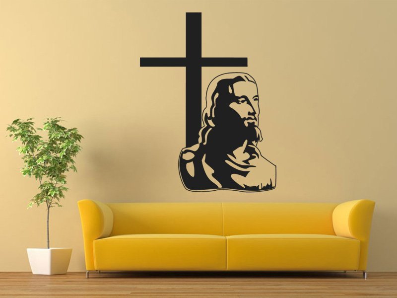 Samolepky na zeď Ježíš a kříž 1371 - Samolepící dekorace a nálepka na stěnu