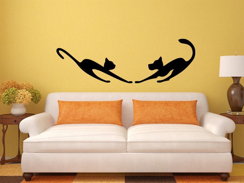 Samolepky na zeď Kočka a pes 0564 - Samolepící dekorace a nálepka na stěnu