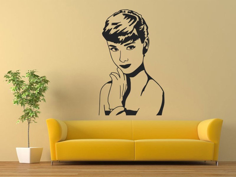 Samolepky na zeď Audrey Hepburn 1369 - Samolepící dekorace a nálepka na stěnu
