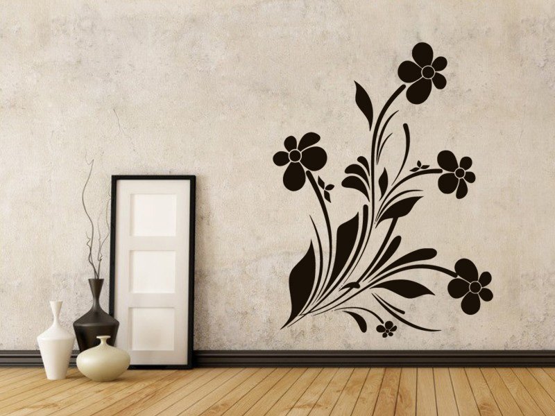 Samolepky na zeď Květiny 036 - Samolepící dekorace a nálepka na stěnu