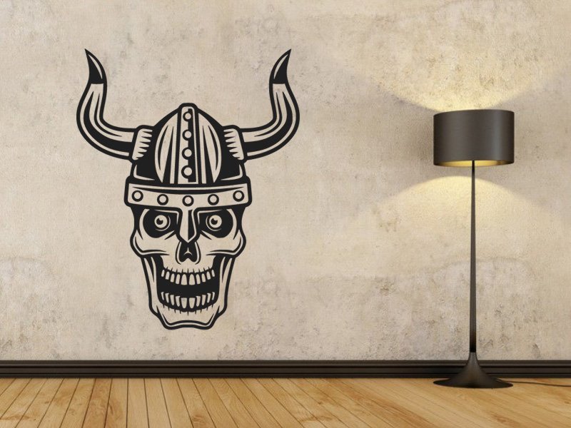 Samolepky na zeď Lebka vikingská 1218 - Samolepící dekorace a nálepka na stěnu