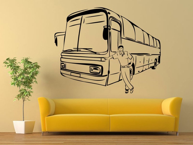 Samolepky na zeď Autobus 0783 - Samolepící dekorace a nálepka na stěnu