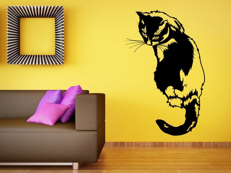 Samolepky na zeď Kočka 0480 - Samolepící dekorace a nálepka na stěnu