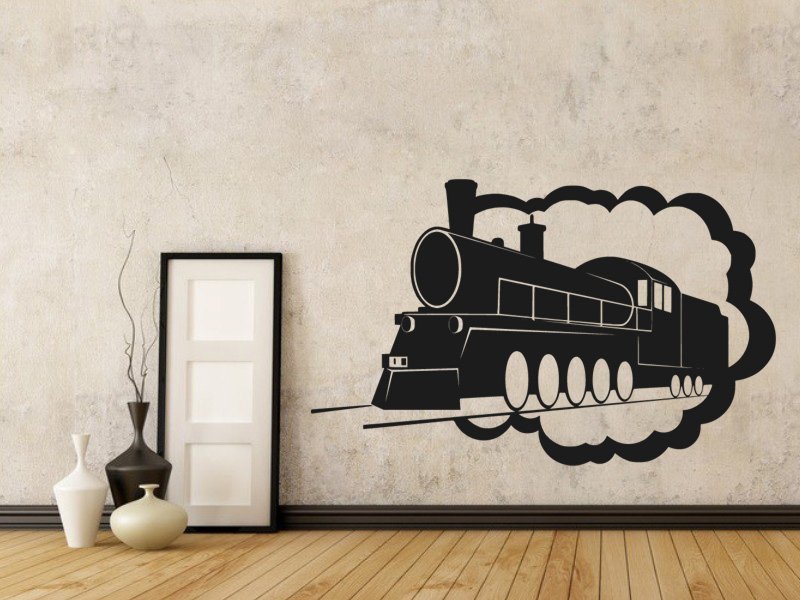 Samolepky na zeď Parní lokomotiva 0805 - Samolepící dekorace a nálepka na stěnu