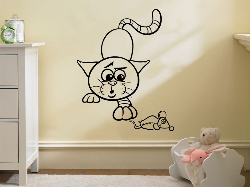 Samolepky na zeď Kočička 0525 - Samolepící dekorace a nálepka na stěnu