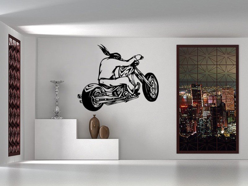 Samolepky na zeď Motorkář 1001 - Samolepící dekorace a nálepka na stěnu