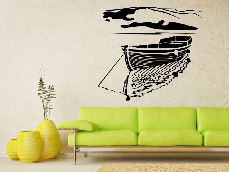 Samolepky na zeď Rybářská loď 0914 - Samolepící dekorace a nálepka na stěnu