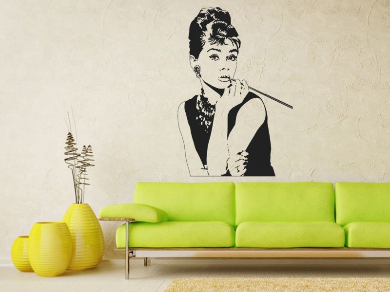 Samolepky na zeď Audrey Hepburn 1368 - Samolepící dekorace a nálepka na stěnu