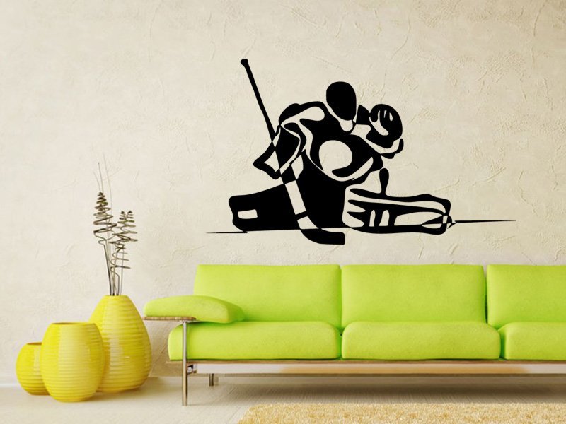 Samolepky na zeď Hokejový brankář 0709 - Samolepící dekorace a nálepka na stěnu