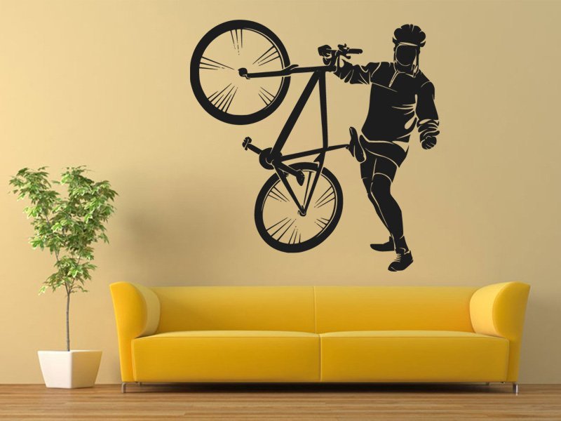 Samolepky na zeď Cyklista 1036 - Samolepící dekorace a nálepka na stěnu