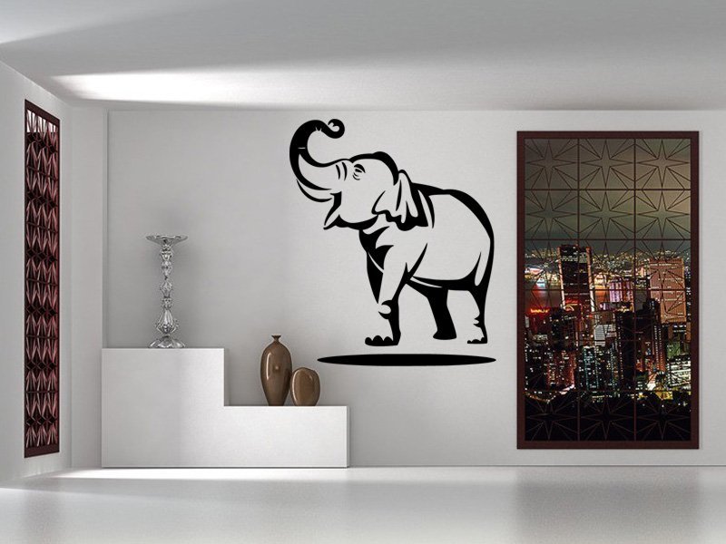 Samolepky na zeď Slon s chobotem nahoru 1151 - Samolepící dekorace a nálepka na stěnu