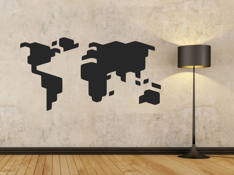 Samolepky na zeď Mapa světa 1233 - Samolepící dekorace a nálepka na stěnu