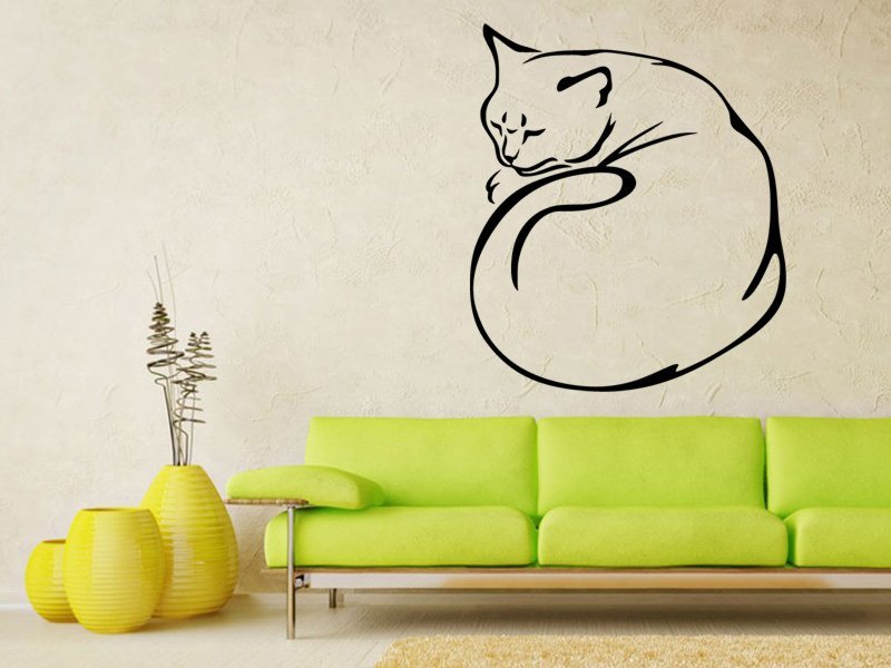 Samolepky na zeď Kočka 0494 - Samolepící dekorace a nálepka na stěnu