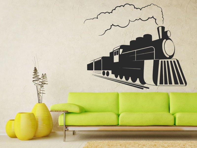 Samolepky na zeď Parní lokomotiva 0807 - Samolepící dekorace a nálepka na stěnu