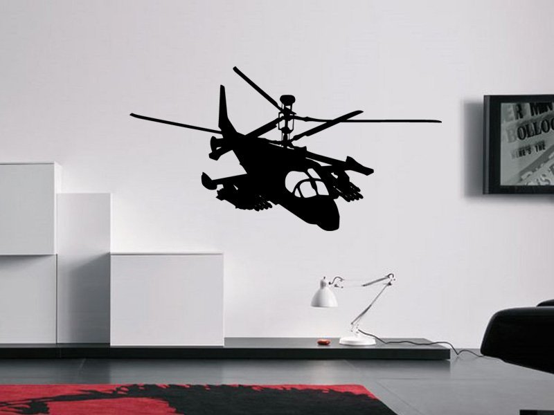 Samolepky na zeď Helikoptéra vojenská 0810 - Samolepící dekorace a nálepka na stěnu