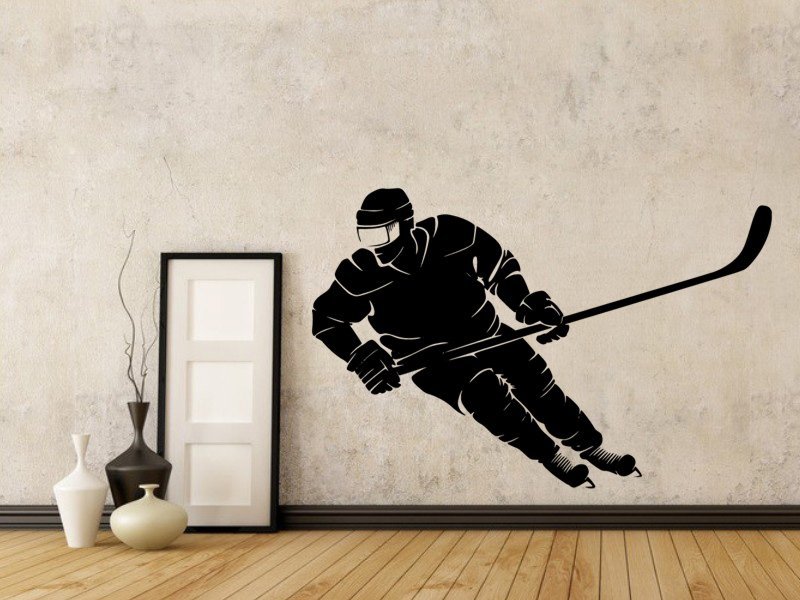 Samolepky na zeď Hokejista 0693 - Samolepící dekorace a nálepka na stěnu