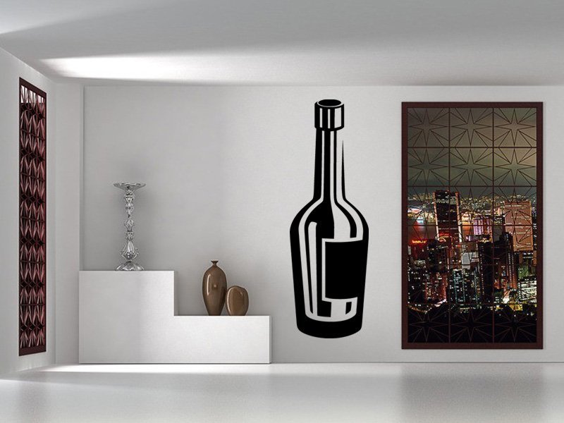 Samolepky na zeď Lahev vína 0079 - Samolepící dekorace a nálepka na stěnu