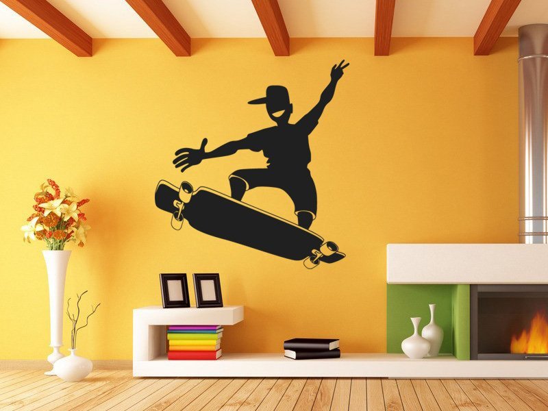 Samolepky na zeď Skateboardista 0956 - Samolepící dekorace a nálepka na stěnu