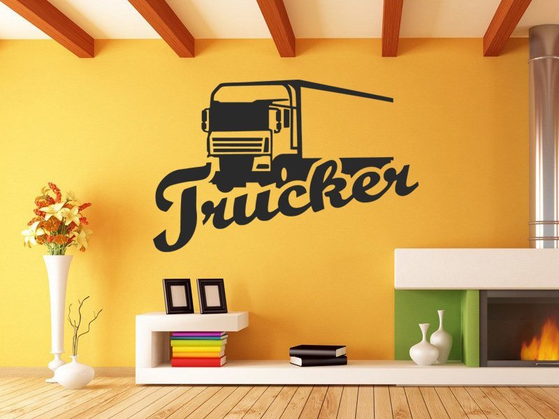 Samolepky na zeď Kamion s nápisem Trucker 0751 - Samolepící dekorace a nálepka na stěnu