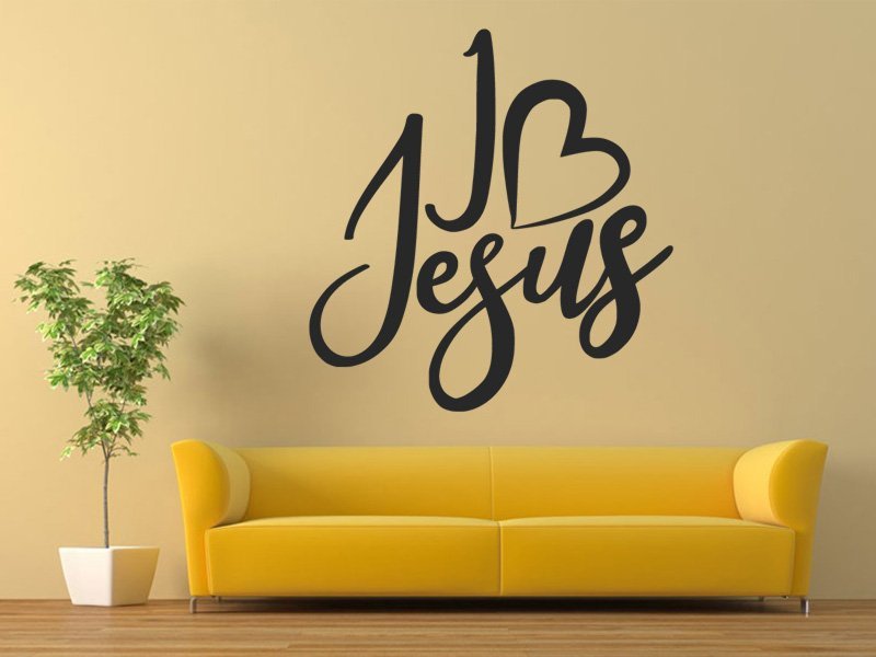 Samolepky na zeď Nápis I love Jesus 0658 - Samolepící dekorace a nálepka na stěnu