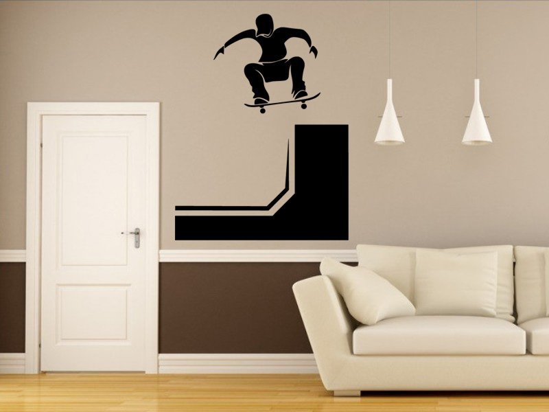 Samolepky na zeď Skateboardista 0955 - Samolepící dekorace a nálepka na stěnu