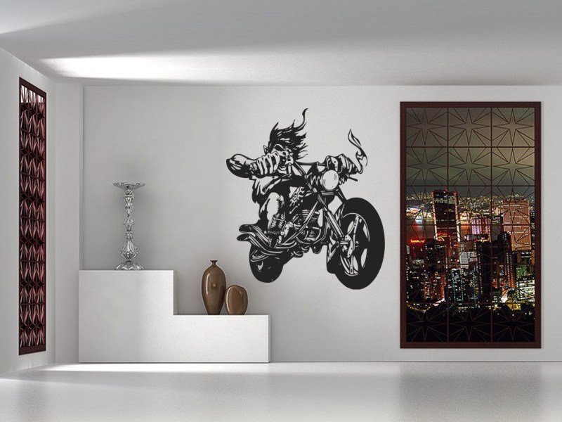 Samolepky na zeď Motorkář 1007 - Samolepící dekorace a nálepka na stěnu