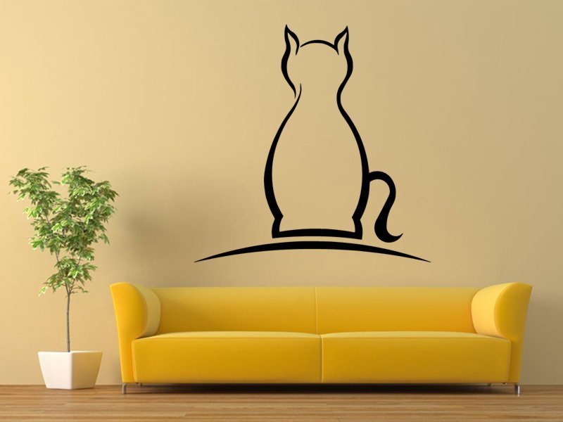 Samolepky na zeď Kočka 0499 - Samolepící dekorace a nálepka na stěnu