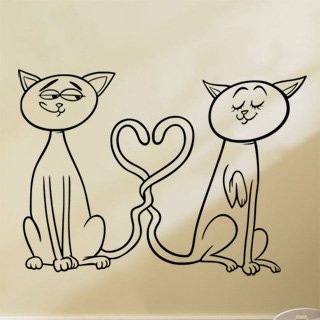 Nálepka na zeď Zamilované kočičky 0520 - 141x100 cm