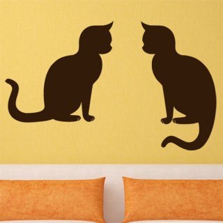 Samolepka na zeď Dvě kočky 0510 - 98x60 cm