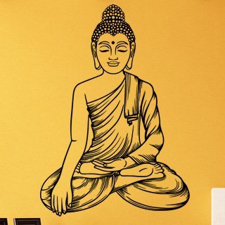 Samolepka Sedící Budha 1295 - 80x114 cm