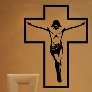Nálepka na zeď Ježíš na kříži 1373 - 100x130 cm