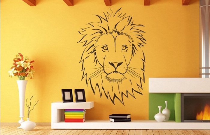 Líbí se vám nádherná lví samolepka na zeď?