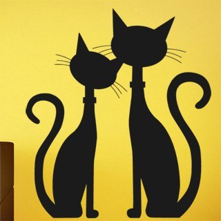 Samolepící dekorace Dvě kočky 0449 - 100x114 cm