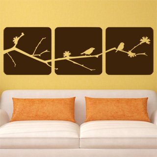Samolepící dekorace Větev s ptáky 001 - 253x80 cm