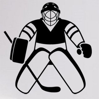 Samolepka na zeď Hokejista 0609 - 60x63 cm