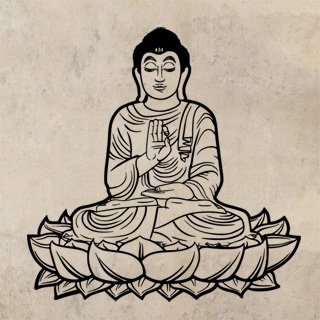 Samolepka Sedící Budha 1297 - 100x100 cm