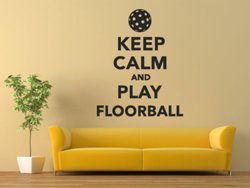 Samolepky na zeď Keep calm and play floorball 1117