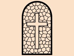 Samolepky na zeď Mozajkové okno s křížem 1377
