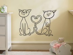 Samolepky na zeď Zamilované kočičky 0520