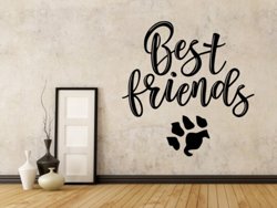 Samolepky na zeď Nápis Best friends (with dog) 0661