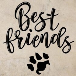 Samolepky na zeď Nápis Best friends (with dog) 0661