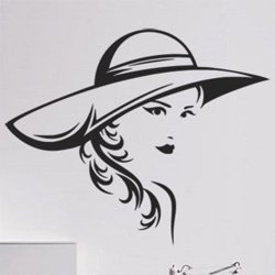 Samolepky na zeď Žena s kloboukem 1089
