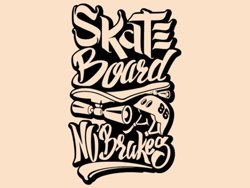 Samolepky na zeď Nápis Skateboard No Brakes 0963